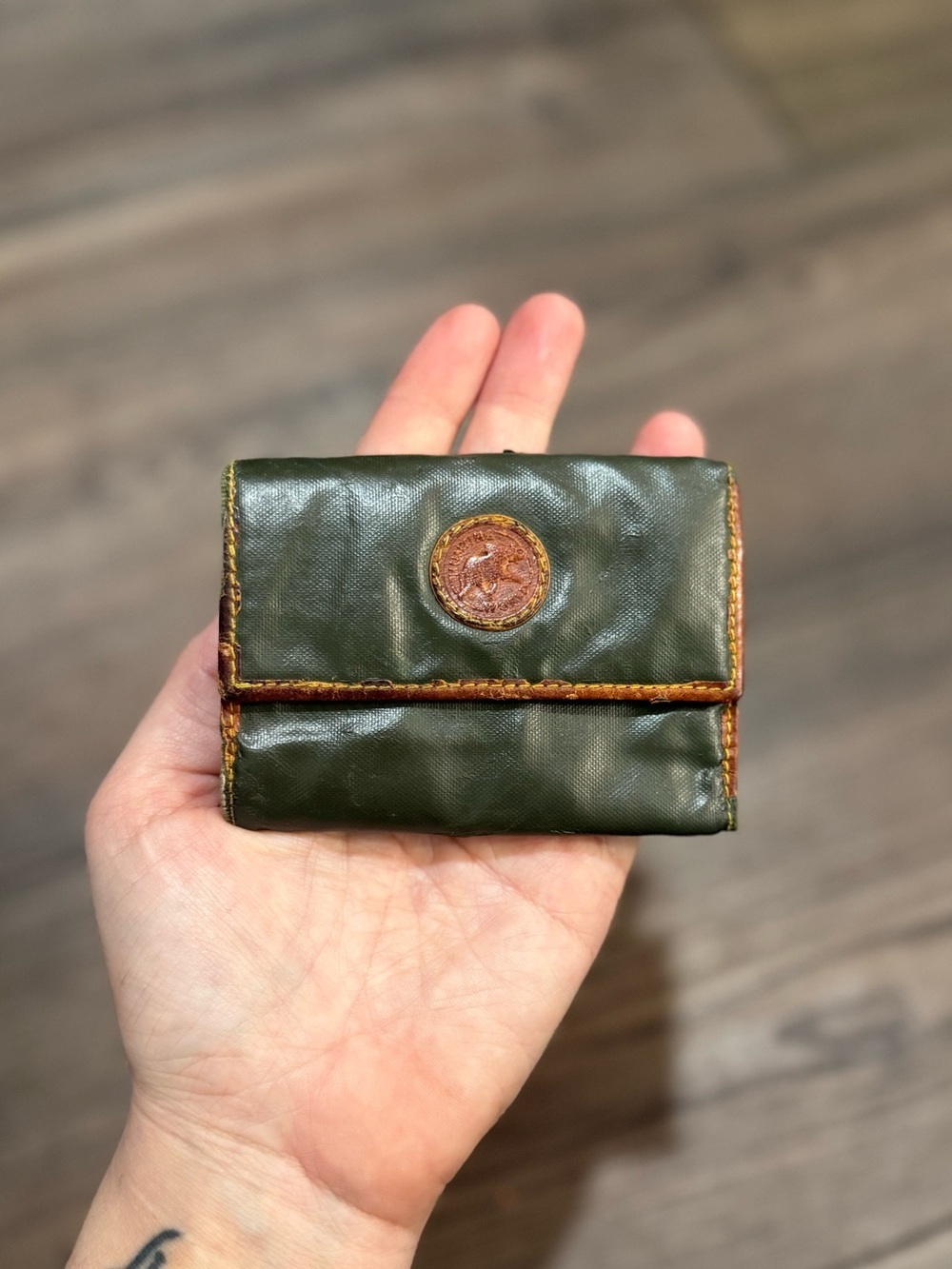 Vintage Hunting World Green Safari Key Holder Wallet Made In Italy 6 Hook Rare